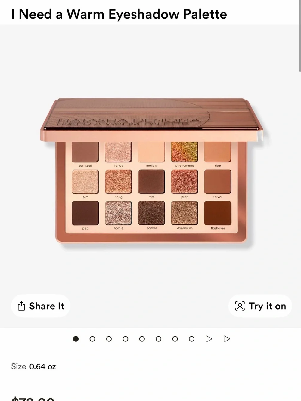 Natasha Denona I Need A Warm Palette Eyeshadow Palette NIB